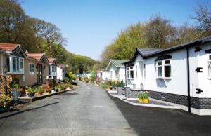 A view of the row houses in the mobile home park